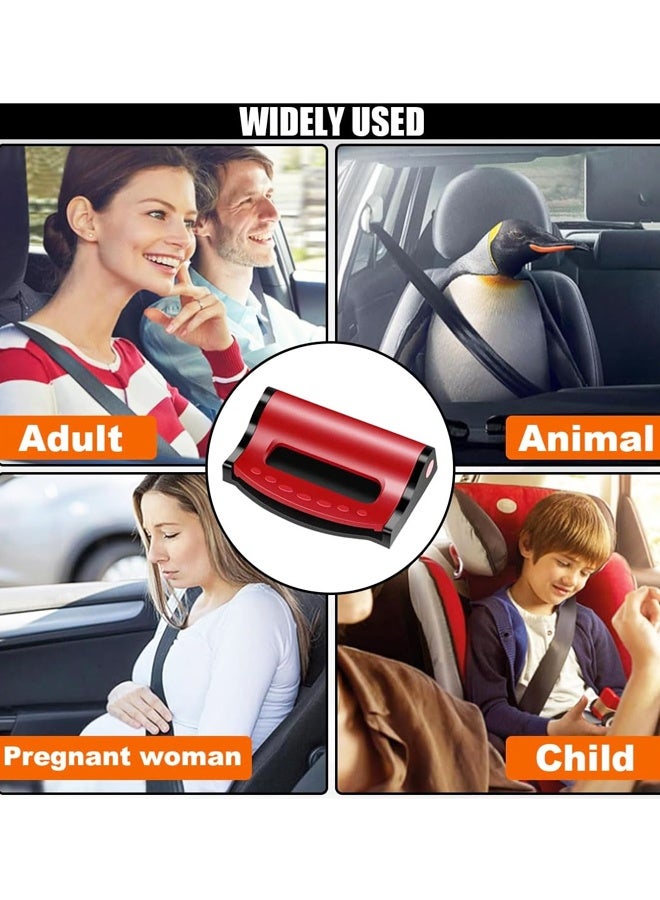 4 قطع من أدوات ضبط حزام الأمان للسيارة، مشابك حزام أمان السيارة العالمية، حزام حماية مريح للكتف والرقبة للسيارة، وسيارات الدفع الرباعي (رمادي، أحمر) - Image 5