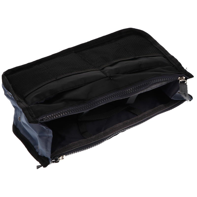Multi Layer Travel Bag Large Capacity Foldable Handbag Organizer Black Clutch Liner for Women - Image 2