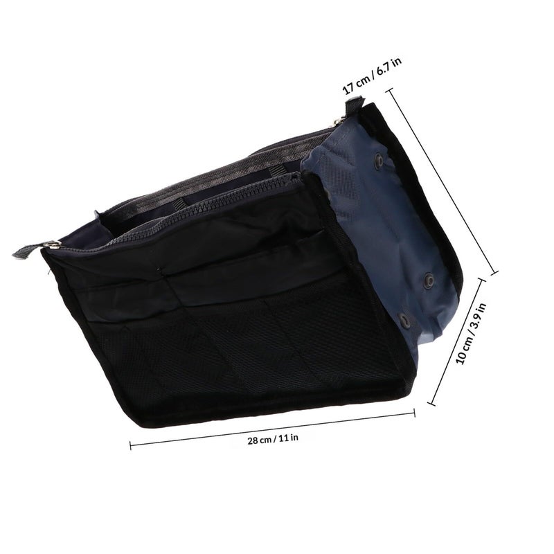 Multi Layer Travel Bag Large Capacity Foldable Handbag Organizer Black Clutch Liner for Women - Image 3