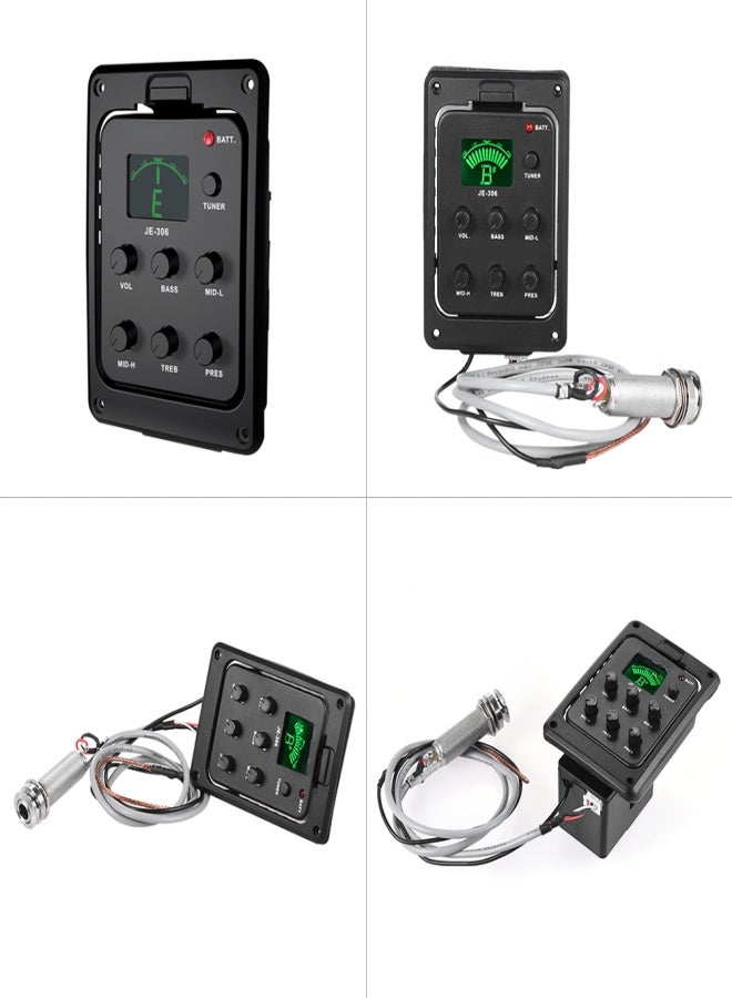 JOYO JE-306 5-Band EQ Equalizer Acoustic Guitar Piezo Pickup Preamp Tuner System with LCD Display - Image 4