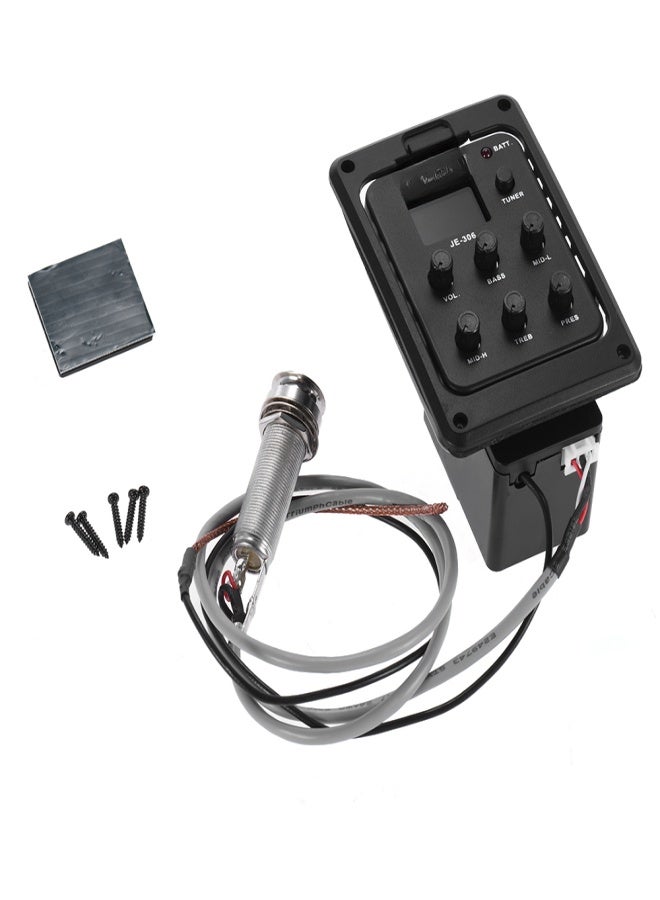 JOYO JE-306 5-Band EQ Equalizer Acoustic Guitar Piezo Pickup Preamp Tuner System with LCD Display - Image 5