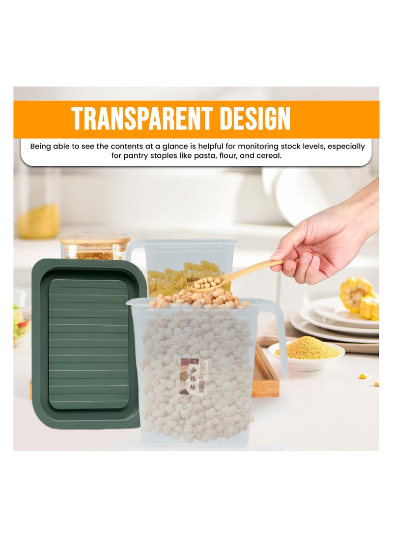 LIMITLESS Limitless Grains Bucket Ultimate Stackable Clear Plastic Food Storage Container Convenient Handle & Versatile Design for Kitchen & Fridge (GREEN)  - Image 4