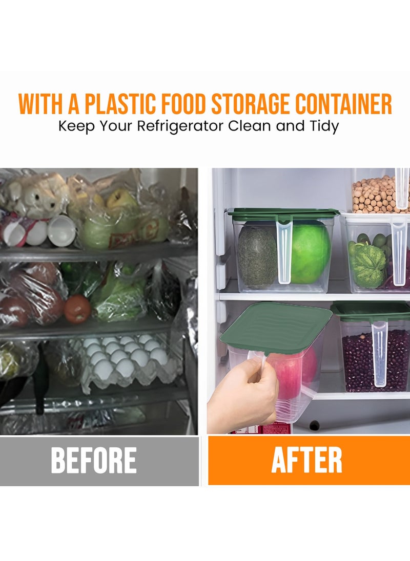 LIMITLESS Limitless Grains Bucket Ultimate Stackable Clear Plastic Food Storage Container Convenient Handle & Versatile Design for Kitchen & Fridge (GREEN)  - Image 2