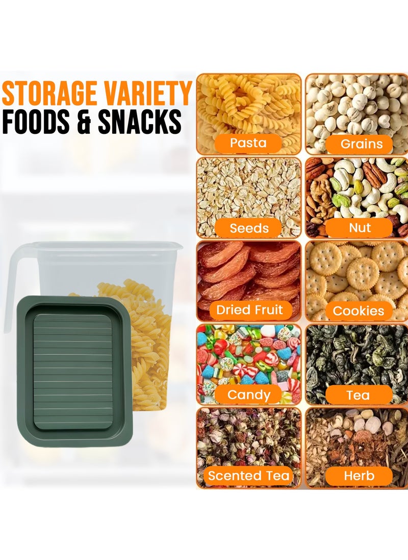 LIMITLESS Limitless Grains Bucket Ultimate Stackable Clear Plastic Food Storage Container Convenient Handle & Versatile Design for Kitchen & Fridge (GREEN)  - Image 5