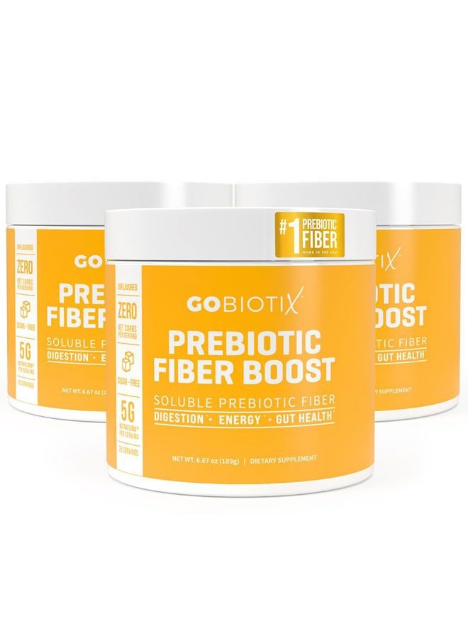 GoBiotix Prebiotic Fiber Supplement Powder for Digestive Health, Soluble Fiber for Gut Health, Gluten & Sugar Free, Keto, Vegan, 35 Servings (3 Pack) - Image 1