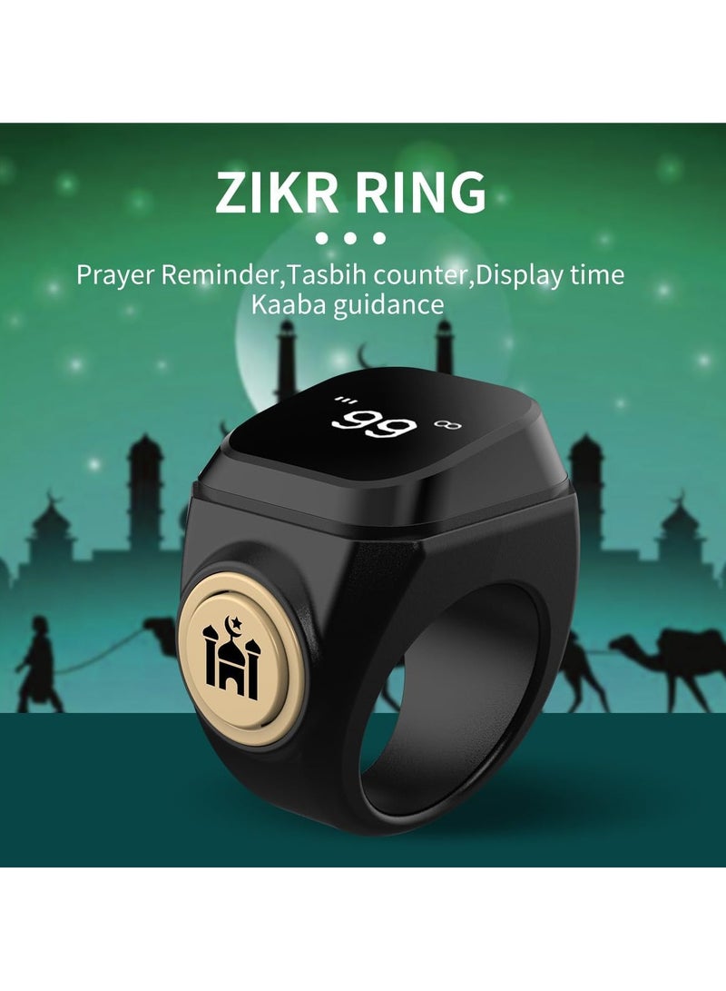 أنكوفو خاتم Zikr الذكي ، عداد الصلاة اللاسلكي مع البوصلة وتذكير الوردي ، قابل للشحن USB ، يتحكم في التطبيق ، يناسب 18mm-22mm - مثالي للتأمل والعافية الروحية (18mm) - Image 4