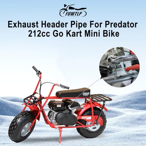 FUWTLP Exhaust Header Pipe Kit For Predator 212cc 224cc 196cc For Coleman CT200u CT200u-ex BT200X KT196 6.5hp Baja Warrior MB200 GX160 GX200 Clone Engine Go Kart Mini Bike Silver - Image 2