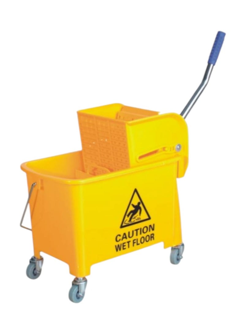 Mini Mop Bucket Wringer Trolley Yellow - 20L
