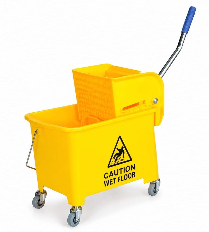 Mini Mop Bucket Wringer Trolley Yellow - 20L