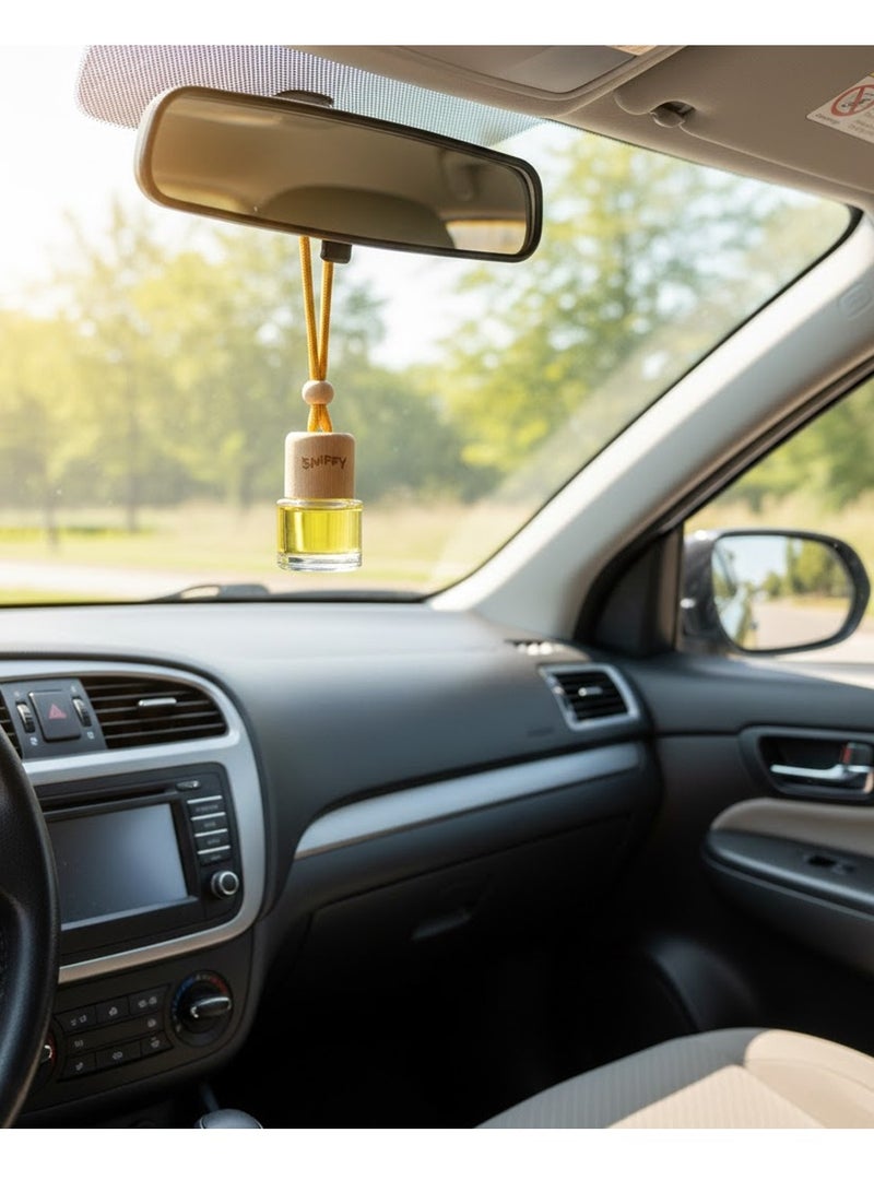 Sniffy Vanilla Car Air Freshener – Hanging Wooden Bottle Perfume Diffuser for Car, Home & Office | Long Lasting Fragrance - Image 2