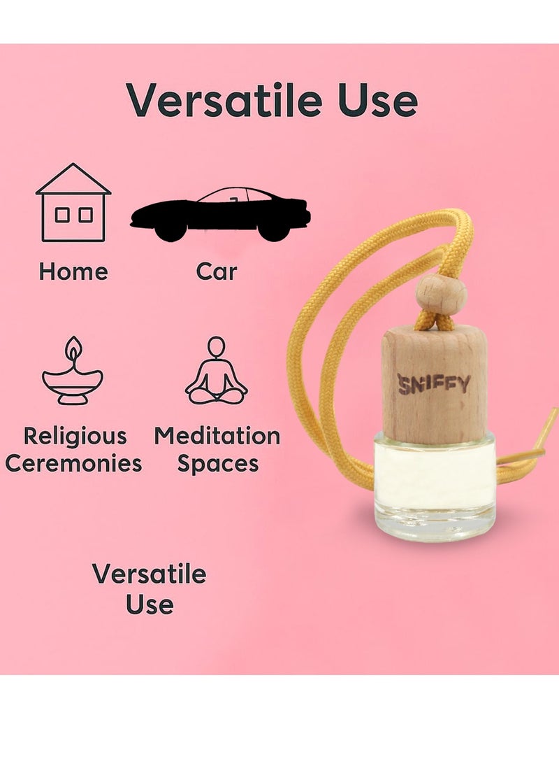 Sniffy Vanilla Car Air Freshener – Hanging Wooden Bottle Perfume Diffuser for Car, Home & Office | Long Lasting Fragrance - Image 4