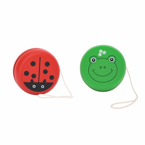 Neotea Wooden Yo-Yo Toy Set of 2 | Smooth Spin Animal Printed YoYo for Kids (3+ Years) | Colorful Classic Skill Toy for Boys & Girls - Image 1