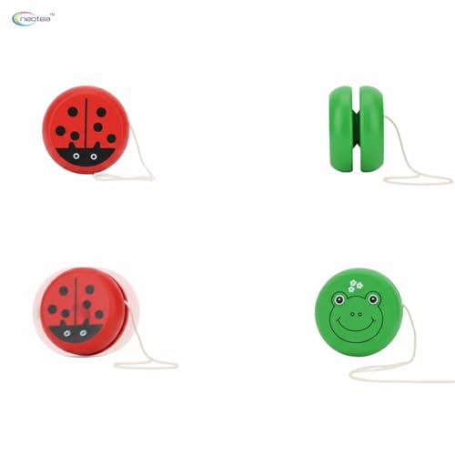 Neotea Wooden Yo-Yo Toy Set of 2 | Smooth Spin Animal Printed YoYo for Kids (3+ Years) | Colorful Classic Skill Toy for Boys & Girls - Image 4