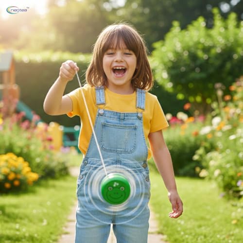 Neotea Wooden Yo-Yo Toy Set of 2 | Smooth Spin Animal Printed YoYo for Kids (3+ Years) | Colorful Classic Skill Toy for Boys & Girls - Image 2