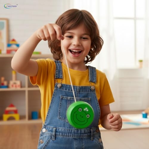 Neotea Wooden Yo-Yo Toy Set of 2 | Smooth Spin Animal Printed YoYo for Kids (3+ Years) | Colorful Classic Skill Toy for Boys & Girls - Image 3