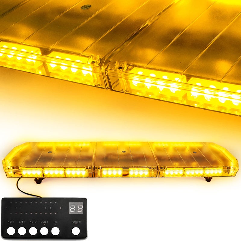 شريط ضوء الطوارئ LED كهرماني 48 بوصة 88 LED فائق السطوع للسطح مع تصميم مقاوم للماء