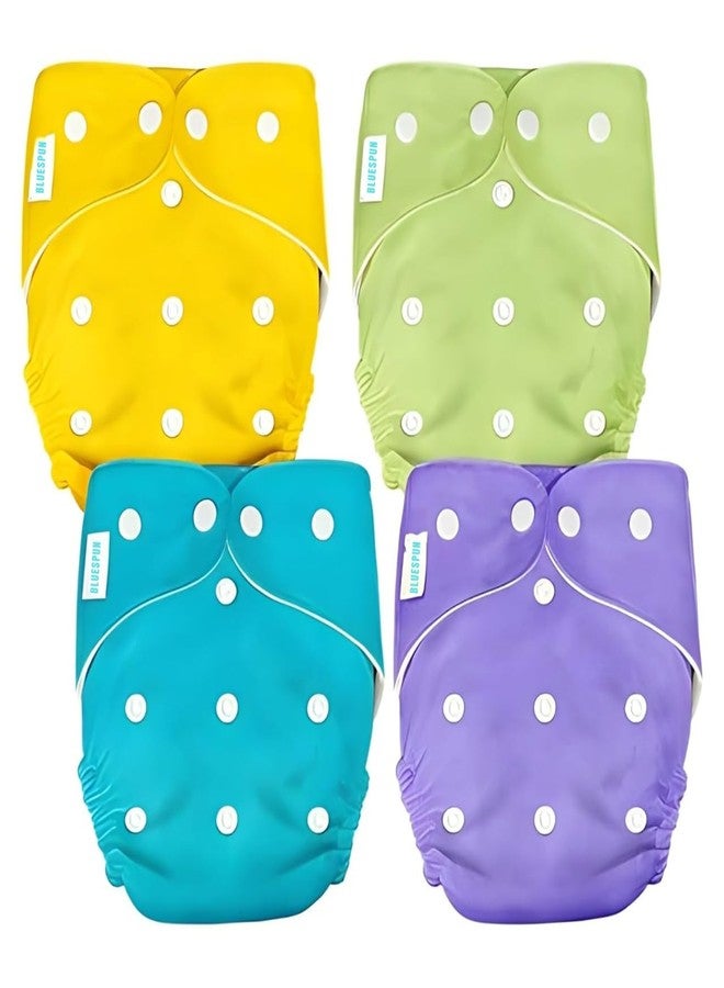BLUESPUN Baby Cloth Diapers 0 To 3 Years | Side Leakage Proof Washable Reusable Diaper For New Born Baby|Freesize, Reduces Rash,|Stay Dry & Lasts up to 3Hrs (Pack of 4) - Image 3
