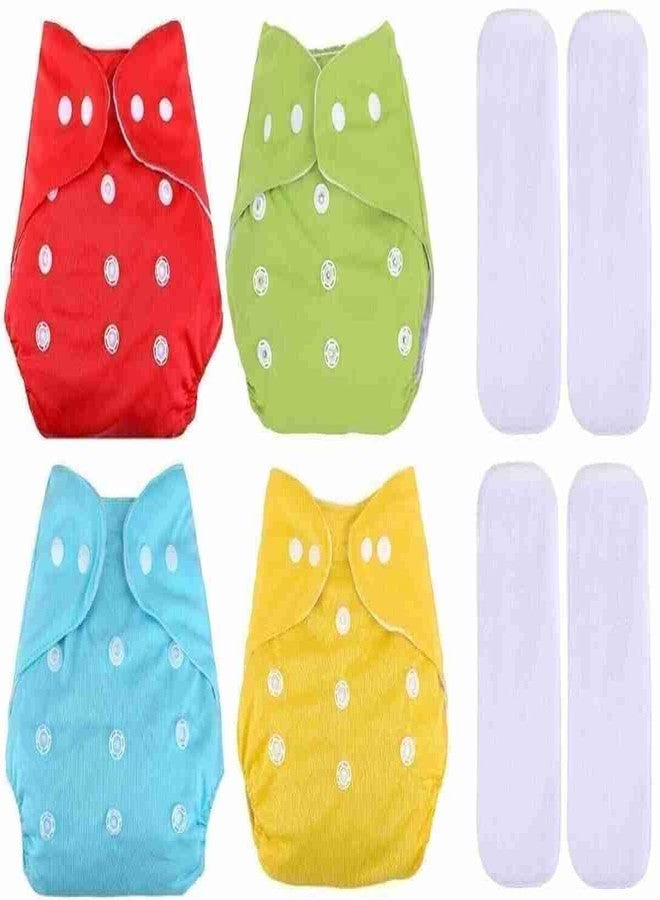 BLUESPUN Baby Cloth Diapers 0 To 3 Years | Side Leakage Proof Washable Reusable Diaper For New Born Baby|Freesize, Reduces Rash,|Stay Dry & Lasts up to 3Hrs (Pack of 4) - Image 2