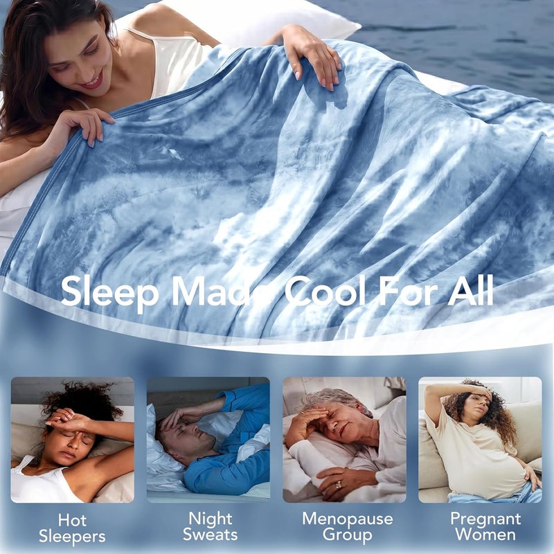Topcee Cooling Blanket 80''x88'' for Hot Sleepers, Arc-Chill Q-Max>0.35 Double Sided Cold Blankets for Night Sweats, Cool Soft Lightweight Summer Blanket for Sofa Bed Couch, Gifts for Women Queen - Image 4