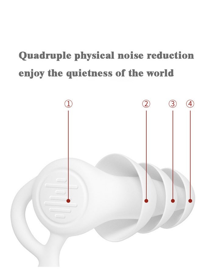 Ssovi 3 pairs Reusable Silicone Ear Plugs, Waterproof Hypoallergenic Noise Reduction Earplugs for Hearing Protection, Suitable for Sleeping,Snoring, Swimming, Airplanes, Work, Studying（White）  - Image 4