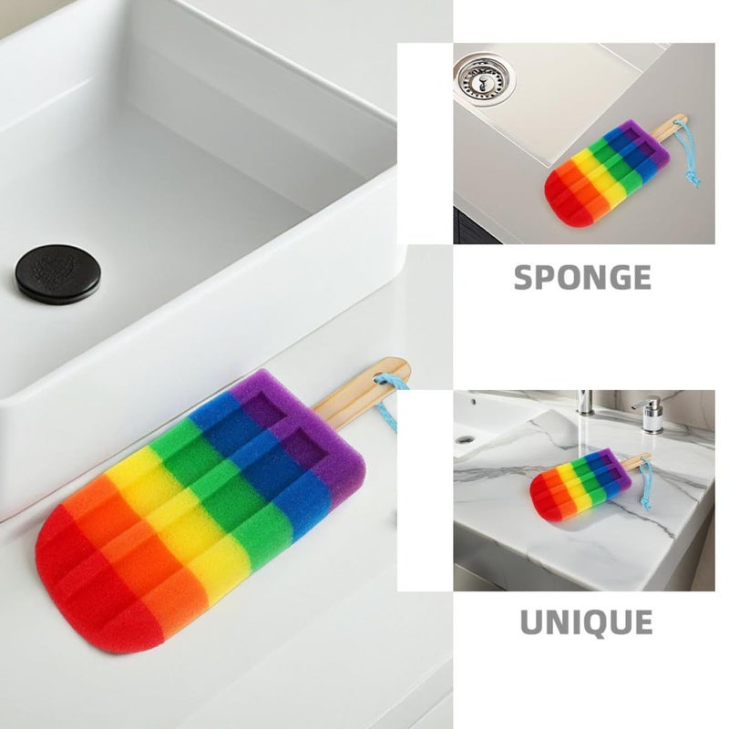 3 Pack Ice Cream Shaped Exfoliating Bath Sponges Gentle Body Scrubber For Men And Women - Image 4
