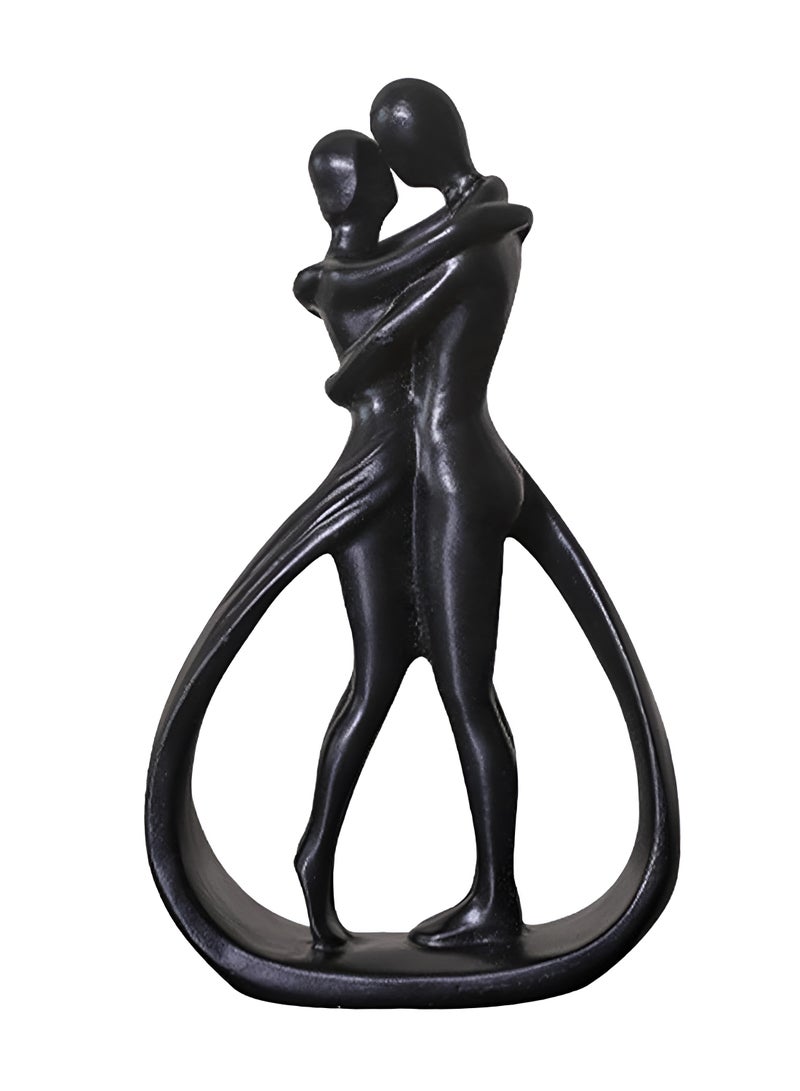 Abstract Couple Lovers Embrace Statue, Crafts Hugging Couple Home Decor for Tabletop Bedroom Office Shelf Bookshelf  - Image 1