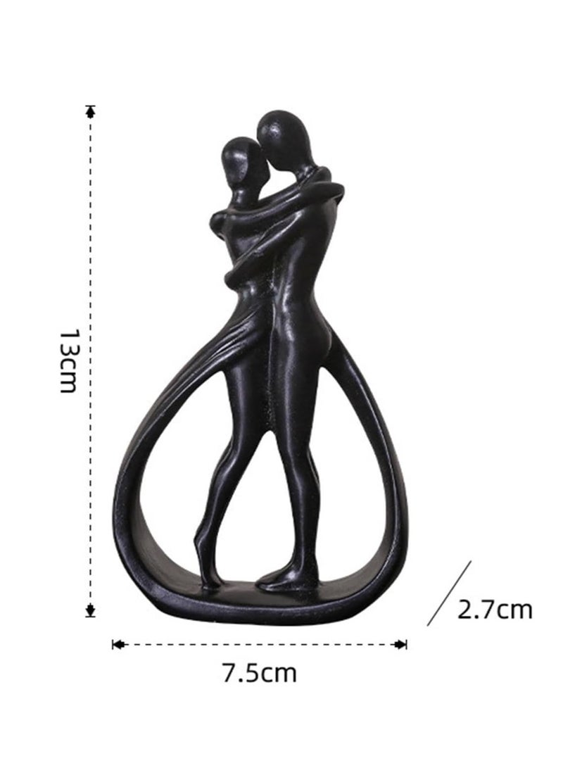 Abstract Couple Lovers Embrace Statue, Crafts Hugging Couple Home Decor for Tabletop Bedroom Office Shelf Bookshelf  - Image 2