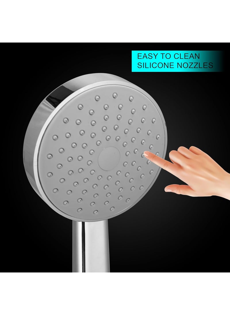 Waterman Opal Hand Shower Single Function Setting ABS Material With 15 Mtr SS Tube Chrome Finish Handheld Shower Set