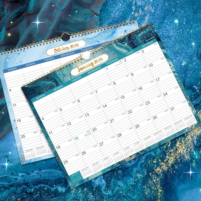 Journaltastic 2026 Calendar - 2026 Wall Calendar with Julian Date, January 2026 - December 2026, Twin-Wire-Bound, 14.76â€x 11.6â€, Thick Paper Perfect for Organizing & Planning, 6 Different Background Patterns - Image 3