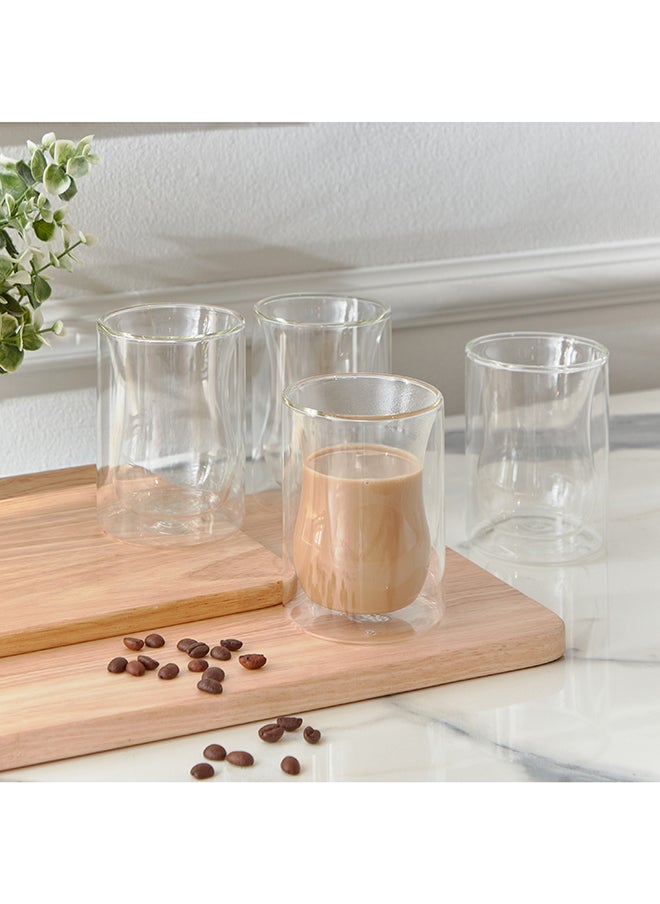 Home Box - طقم أكواب زجاجية مزدوجة الجدران من 4 قطع سعة 200 مل - Image 1