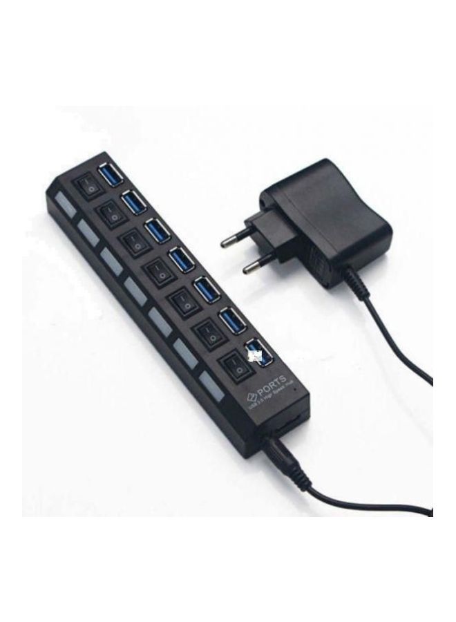NIBEMINENT 7-Port USB HUB Black/Blue - Image 3