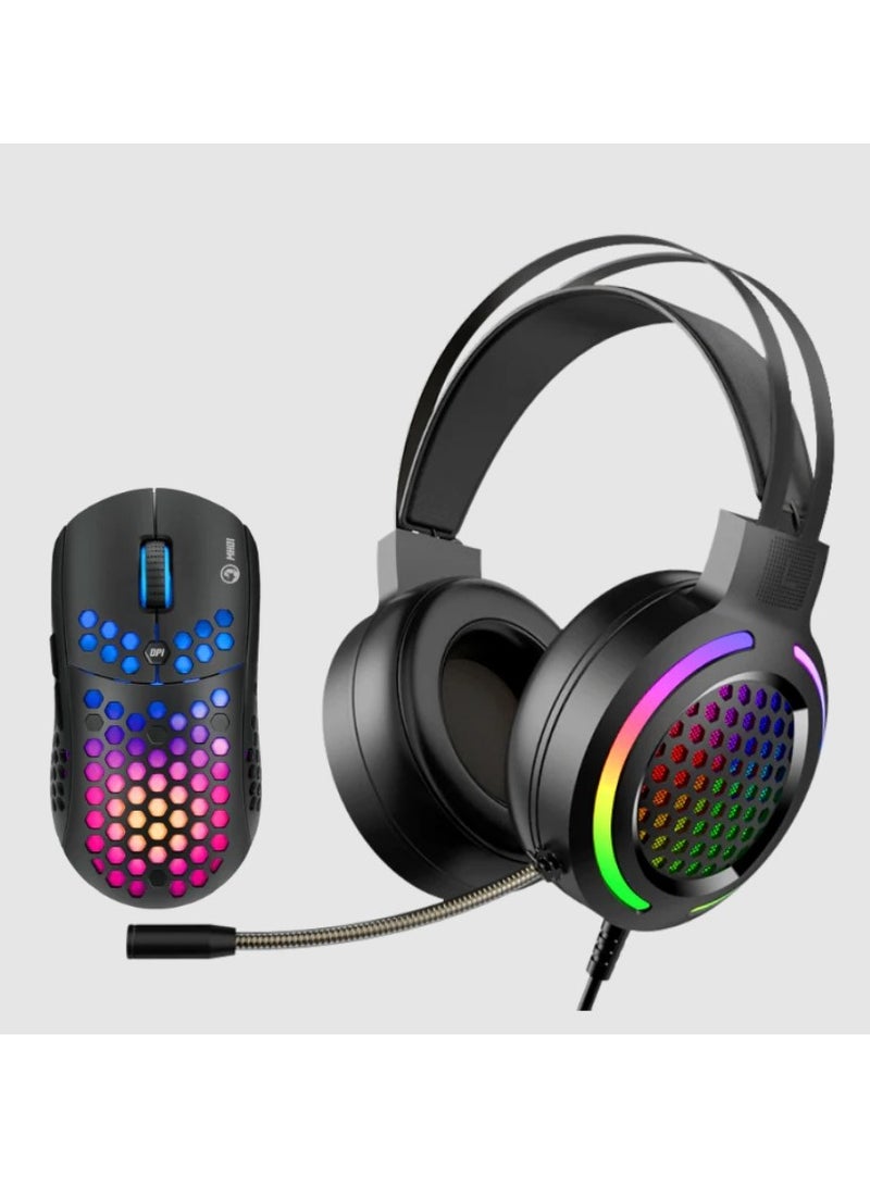 MARVO MH01BK 2IN1 Gaming Headset and Mouse Black - Image 1