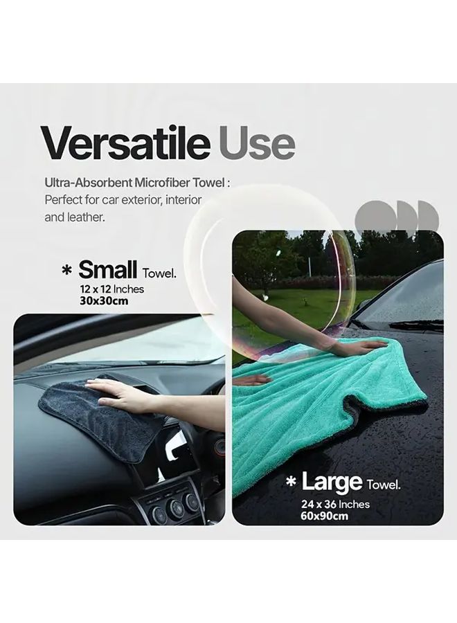 Red Grey 2 Color Quick Dry Car Towel Super Absorbent Microfiber Edgeless Stripe Free Dual Twist Loop Design Large Size Suitable For Cars Motorcycles Boats And Amphibious Vehicles - Image 3
