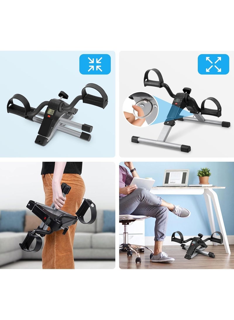SportQ SportQ®️Foldable Pedal Exerciser, Mini Under Desk Exercise Bike Portable Foot and Hand Exerciser, Arm and Leg Exercise Machine with LCD Display for Light Leg and Arm Exercise, Physical Therapy at Home  - Image 3