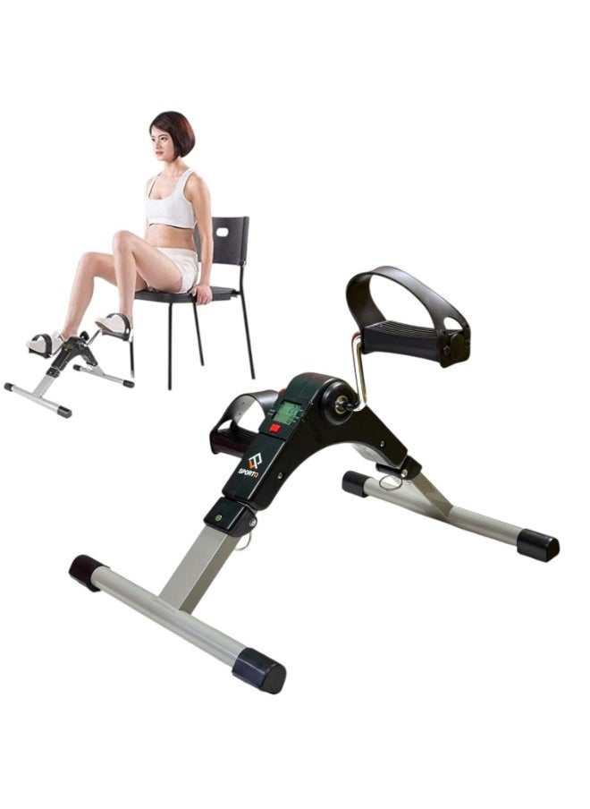 SportQ SportQ®️Foldable Pedal Exerciser, Mini Under Desk Exercise Bike Portable Foot and Hand Exerciser, Arm and Leg Exercise Machine with LCD Display for Light Leg and Arm Exercise, Physical Therapy at Home  - Image 1