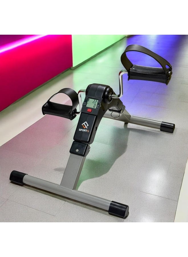 SportQ SportQ®️Foldable Pedal Exerciser, Mini Under Desk Exercise Bike Portable Foot and Hand Exerciser, Arm and Leg Exercise Machine with LCD Display for Light Leg and Arm Exercise, Physical Therapy at Home  - Image 2