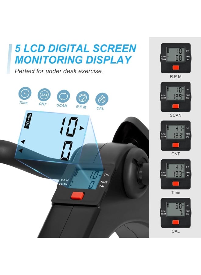 SportQ SportQ®️Foldable Pedal Exerciser, Mini Under Desk Exercise Bike Portable Foot and Hand Exerciser, Arm and Leg Exercise Machine with LCD Display for Light Leg and Arm Exercise, Physical Therapy at Home  - Image 4