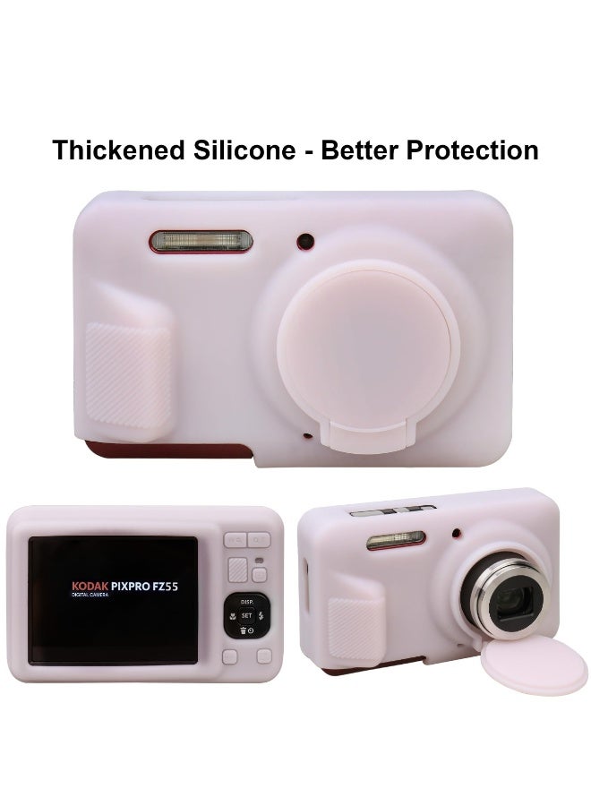 Silicone Case for KODAK PIXPRO FZ55 Digital Camera Soft Lightweight Protective Case Cover with Removable Lens Cover for KODAK FZ55 Accessories (Jelly Pink) - Image 4