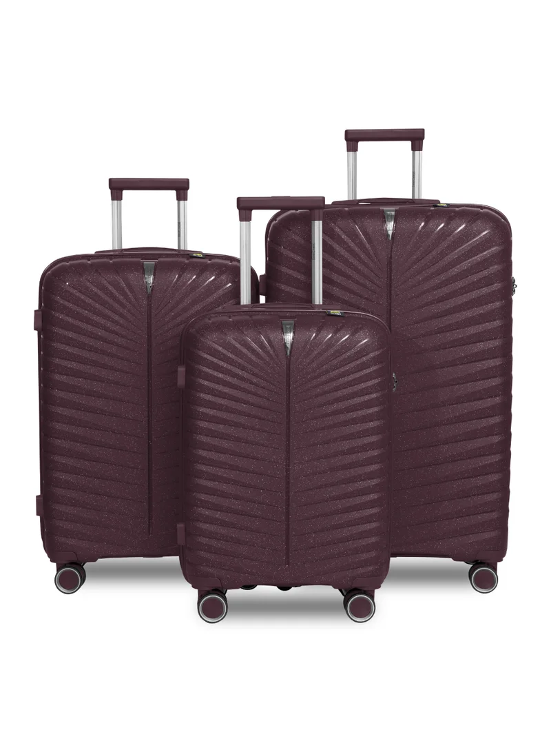 PARAJOHN Parajohn Skyridge Polypropylene 3-Piece Hardside Luggage Set With 8 Wheels And Combination Lock