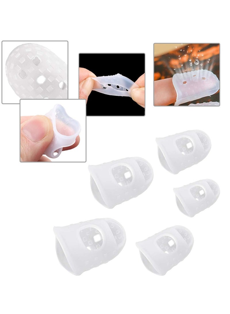 Generic Guitar Fingertip Protectors - 40 Pcs Silicone Guitar Finger Guards Protection Covers Caps for Guitar Ukulele Bass, Sewing and Embroidery (5 Sizes) (Transparent) - Image 4