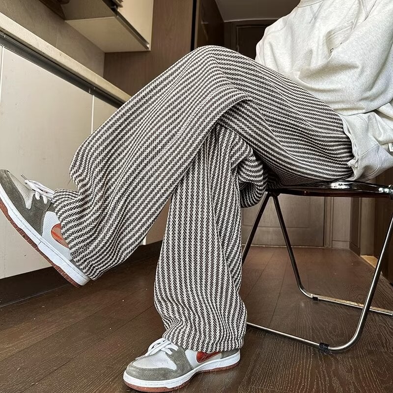 Black And White Vertical Stripe Pants Summer Men'S And Women'S Dosing Straight Casual Wide Leg Pants Wear-Resistant Trendy - Image 2