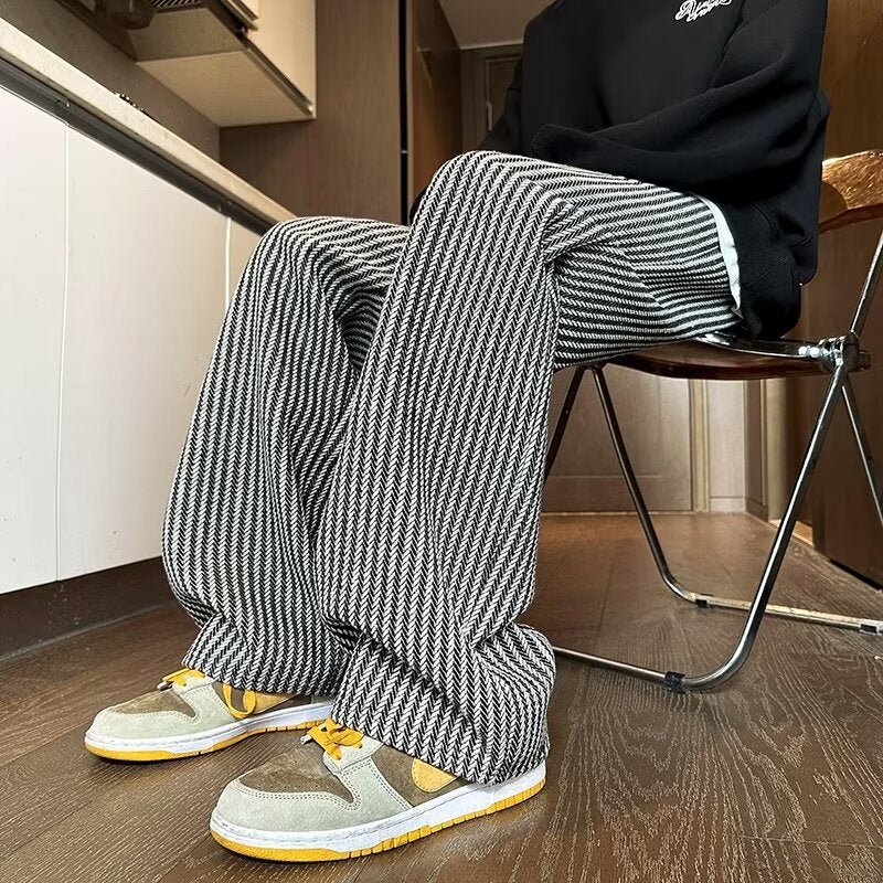 Black And White Vertical Stripe Pants Summer Men'S And Women'S Dosing Straight Casual Wide Leg Pants Wear-Resistant Trendy - Image 5