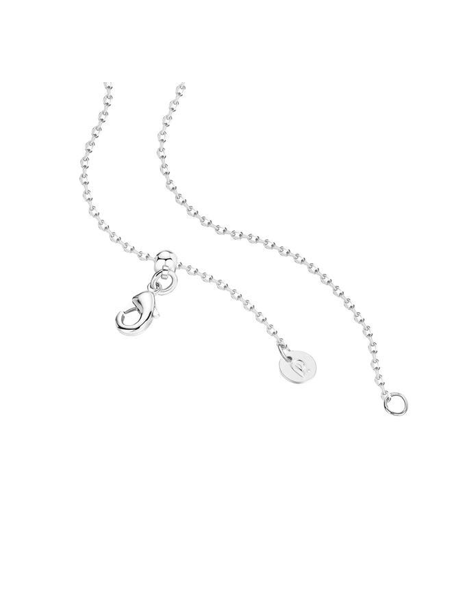 PAVOI 14K Gold Plated Tiny Heart Necklace | Dainty Necklace for Women | Personalized Letter Heart Choker | Adjustable Slider, 1/4 inch, White Gold, No Gemstone - Image 3