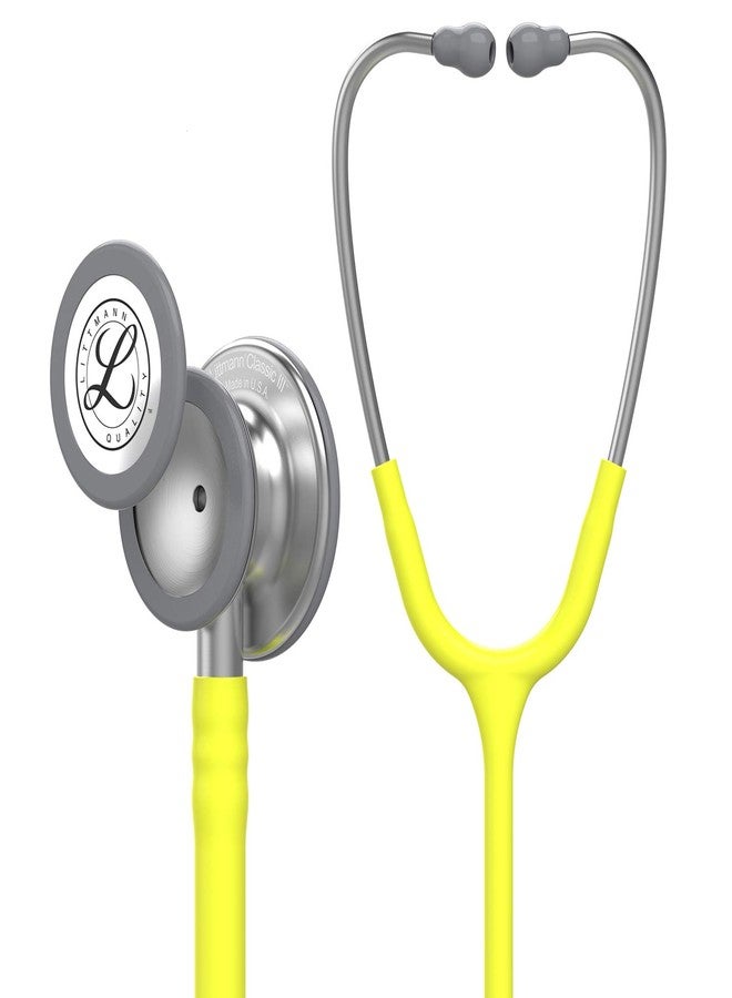 Littmann 3M Littmann Classic III Monitoring Stethoscope, 5839, More Than 2X as Loud, Weighs Less, Stainless Steel Chestpiece, 27" Lemon-Lime Tube - Image 1