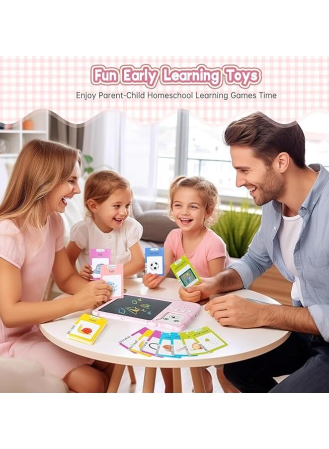 Arabic and English Flash Cards, Talking Flash Cards, Kids Flash Cards, 255 Sheets, 510 Words Flash Cards, 2 in 1 Interactive Learning Toy for Kids +3 Years Old Pink  - Image 3