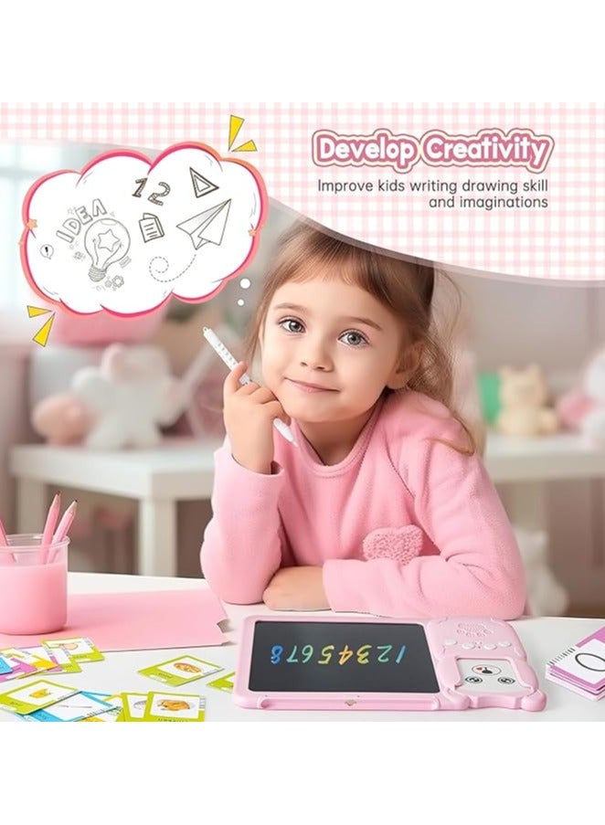 Arabic and English Flash Cards, Talking Flash Cards, Kids Flash Cards, 255 Sheets, 510 Words Flash Cards, 2 in 1 Interactive Learning Toy for Kids +3 Years Old Pink  - Image 4
