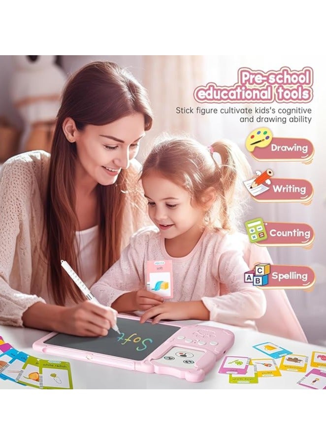 Arabic and English Flash Cards, Talking Flash Cards, Kids Flash Cards, 255 Sheets, 510 Words Flash Cards, 2 in 1 Interactive Learning Toy for Kids +3 Years Old Pink  - Image 5