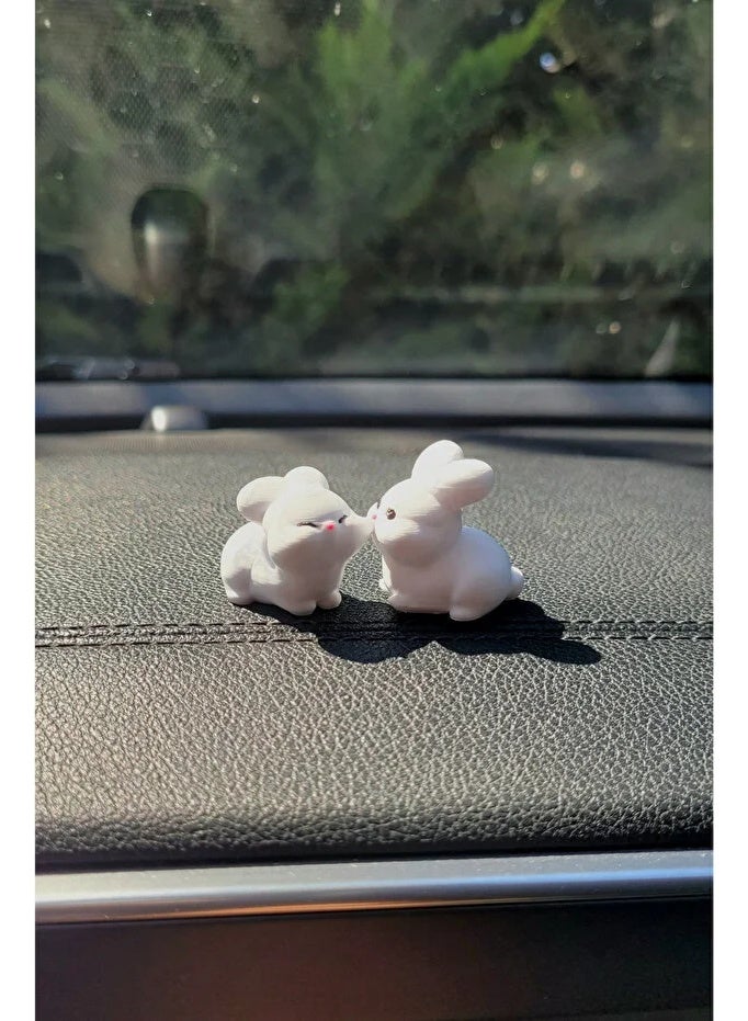 Sweet Rabbit Couple Hard Plastic Car Ornament, Couple Gift, Tiny Ornament, Rabbit Couple - Image 4