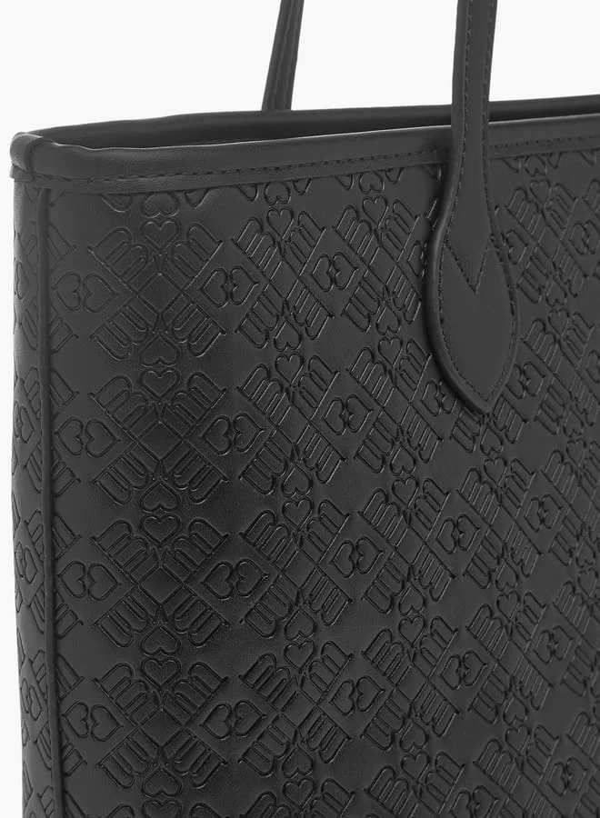 ميسي Womens Missy Monogram Textured Tote Bag With Wallet And Coin Purse