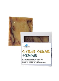 BLUEBYRD SOAP CO. Bluebyrd Soap Co Citrus Cedar Sage Mens Soap Bar  Natural Organic Mens Bar Soap USA Handmade Cedar Citrus Manly Scented Bar Soap  Vegan Free of Chemicals CEDAR 